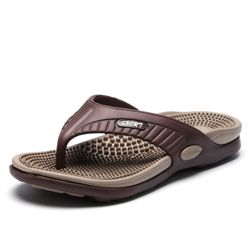 Men'S Flip-Flops Massage Bottom Color Matching Large Size Beach Slippers Outdoor Leisure Flip-Flops Lightweight - Image 2
